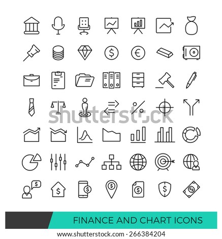 Linear Finance and Chart Line Icons