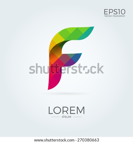 F Letter Logo Icon Mosaic Pattern Design template Element