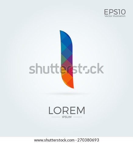 I Letter Logo Icon Mosaic Pattern Design template Element