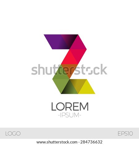 Letter Z Vector Origami Logo icon. Colorful Abstract Design template element logo icon