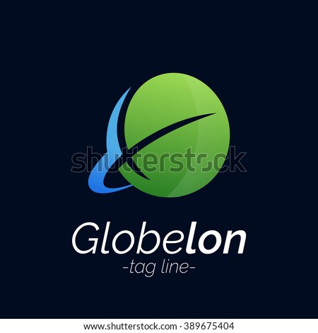 Earth Globe logo. Corporate Business Sign. Vector Illustration