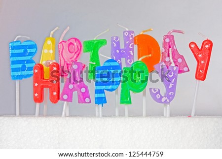 Happy Birthday sign, with grey background