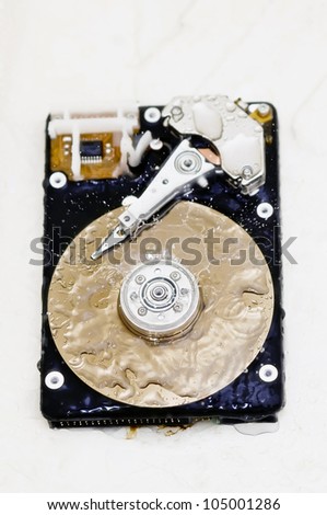 Water over hard disk drive