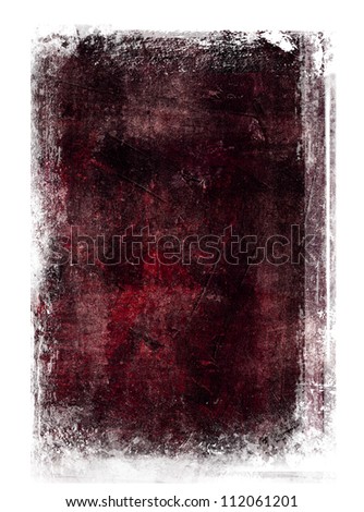 Purple worn out hand painted canvas background with grungy border