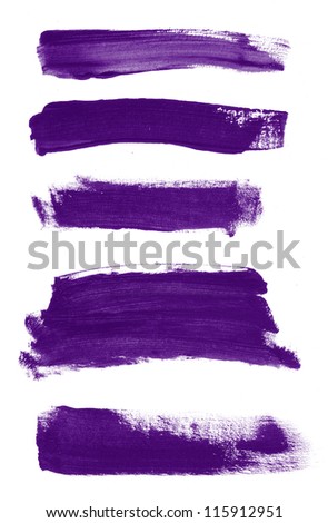 Purple abstract hand painted watercolor daubs collection