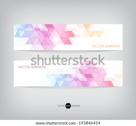 abstract geometric triangular banners collection download free