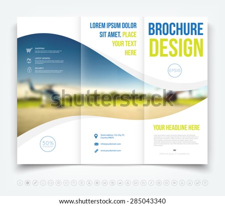tri fold mockup brochure design template vector download free
