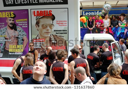 BRUSSELS, BELGIUM-MAY 15: Gay Pride parade on May 15, 2011 This parade is annual event in Brussels