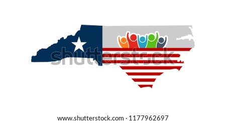 North Carolina People Support Vector Illustration