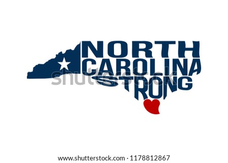 North Carolina Strong Map Logo Vector Illustration