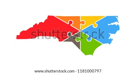 North Carolina Puzzle Rebuild Logo Vector Illustration