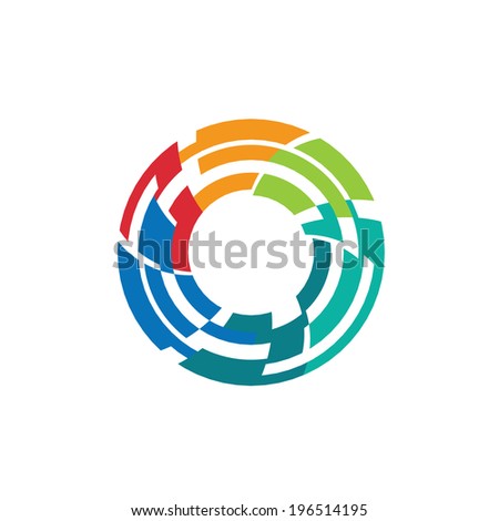 Abstract colorful camera lens image-style 2. Concept for shutter speed, exposure, aperture, photography world. Vector icon