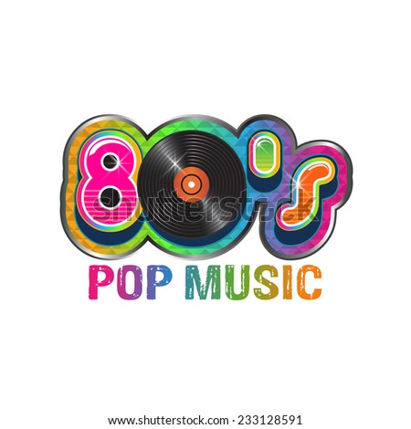 80s pop music logo. Vector design