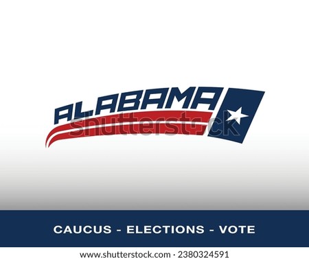 ALABAMA Vibrant American Election Logo Lettering in Red, White, and Blue