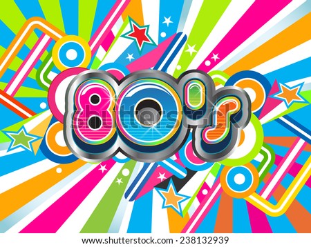 80s Party illustration logo. Vector design