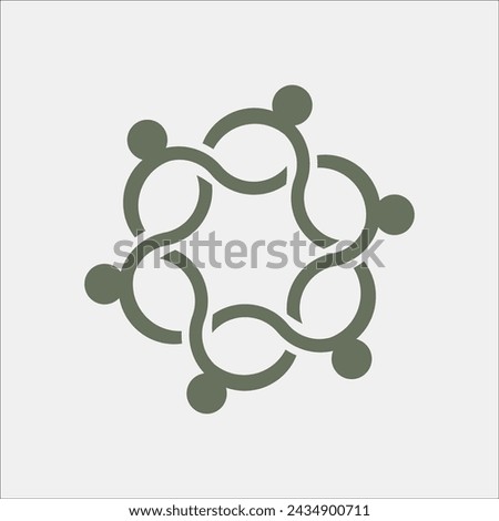 Harmonious Interconnection Logo Depicting Community and Unity with Six Abstract Figures