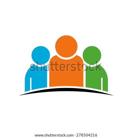 Three people team. Concept of Group of People, family, social friends