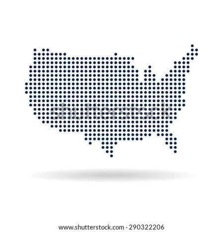 USA dot map. Concept for networking, technology and connections