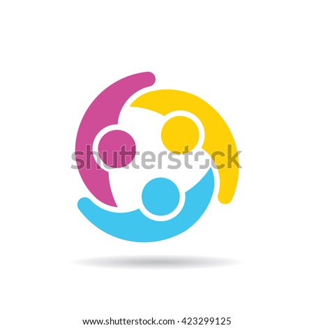  People Group Connectivity Logo. Vector graphic design illustration
