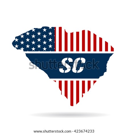 South Carolina patriotic map. Vector graphic design illustration