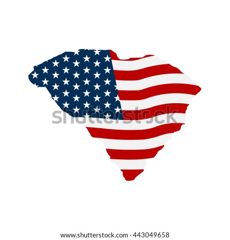 South Carolina patriotic map graphic. Vector design illustration