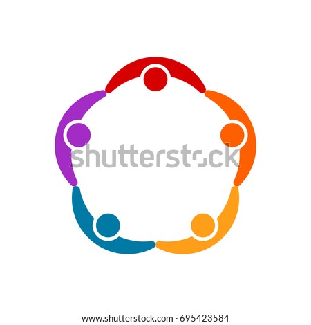 Five Children Group Friendship Logo