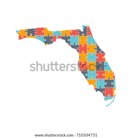 Florida Map Rebuild Logo Illustration