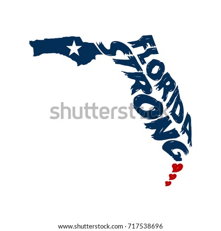 Florida Strong Map Logo Grunge Design