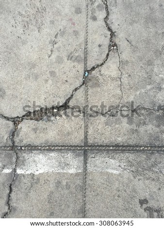Crack concrete texture with cross line
