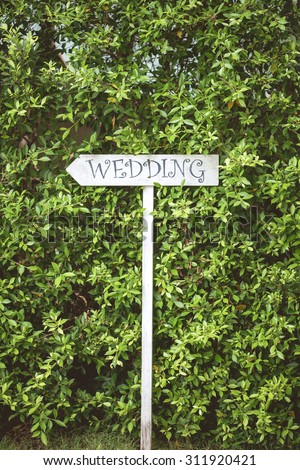Wedding sign vintage color