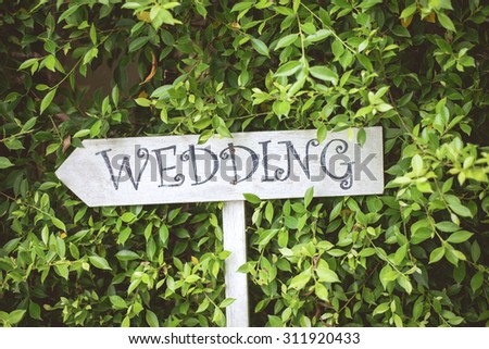 Wedding sign vintage color