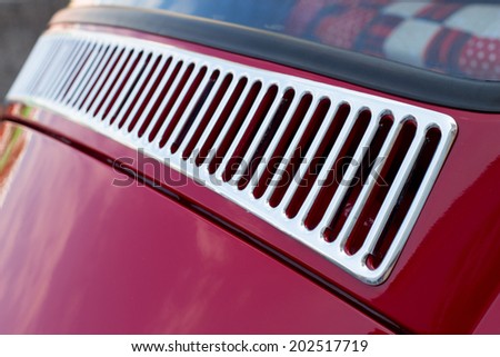 SLOVAKIA, RUZOMBEROK - DECEMBER 14 2012: Air conditioning of an old car during car exhibition