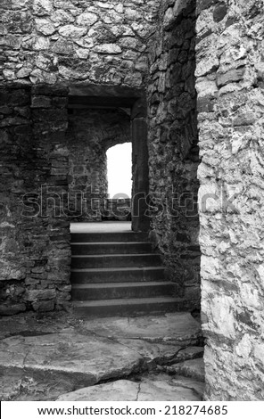 Stairs to castle ruins