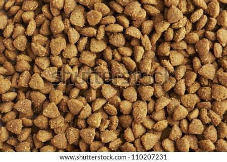 Kibble dog or cat food close up