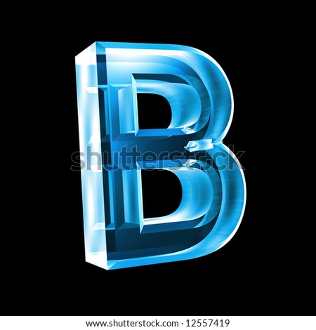 Letter B In Blue Glass 3d Stock Photo 12557419 : Shutterstock