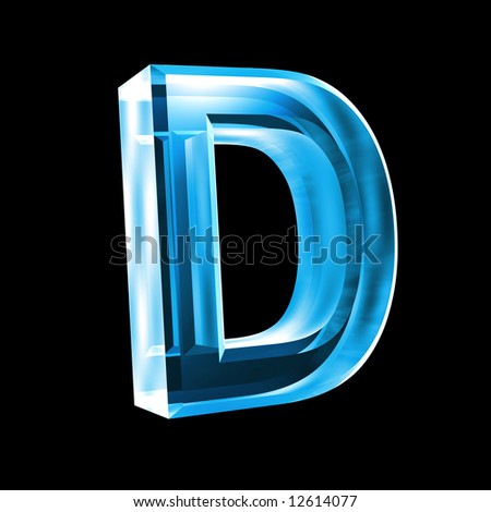 Letter D In Blue Glass 3d Stock Photo 12614077 : Shutterstock