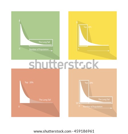 Charts and Graphs, Illustration Collection of Fat Tailed and Long Tailed Distributions Chart Label.