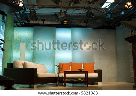 TV studio is prepared for the production and shooting