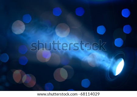 Stage blue lights - prepared for production and shooting