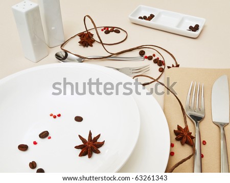 decorated place settings at a dining table