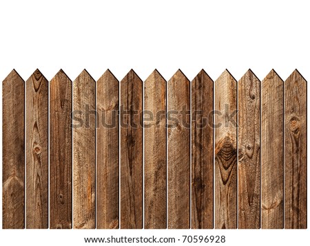 wooden fence over the white backgroynd