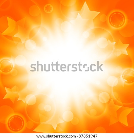 abstract bright summer explosion over orange, copyspace