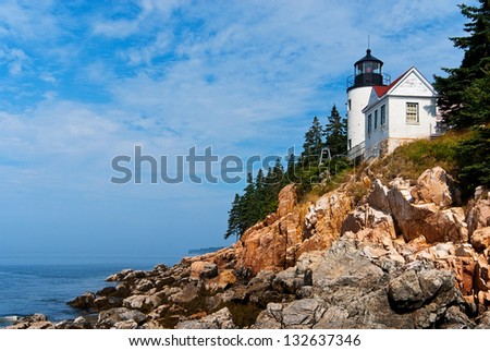 Bass Harbor lighthouse is located in northern Maine\'s Acadia National Park.