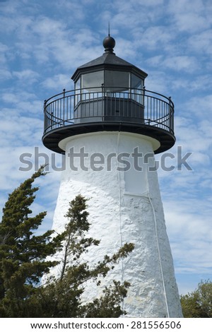 Lighthouse tower welcomes visitors at Veteran??s Memorial Park in southern Massachusetts.