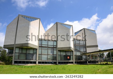 BELGRADE, SERBIA, JULY 3,2014: Museum of Contemporary Art in Belgrade is an art institution which collects and displays work produced since in 1900 in Serbia and former Yugoslavia.