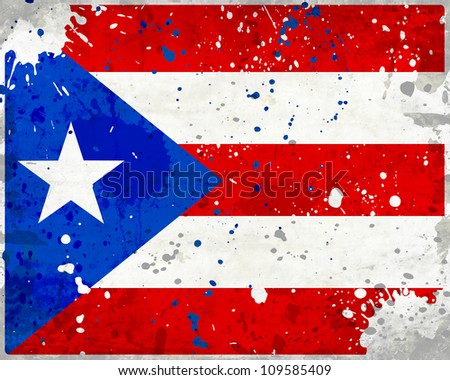 Grunge Puerto Rico Flag With Stains - Flag Series Stock Photo 109585409 ...