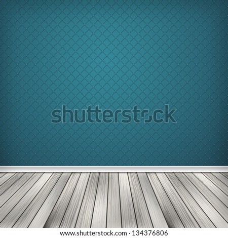 Blue empty room, interior with wallpaper. High resolution texture background.