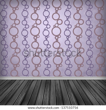 Empty room, interior with vintage wallpaper. High resolution texture background.