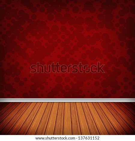 Red Empty room, interior with wallpaper. High resolution texture background.