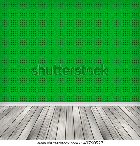 Green empty room, interior with wallpaper. High resolution texture background.
